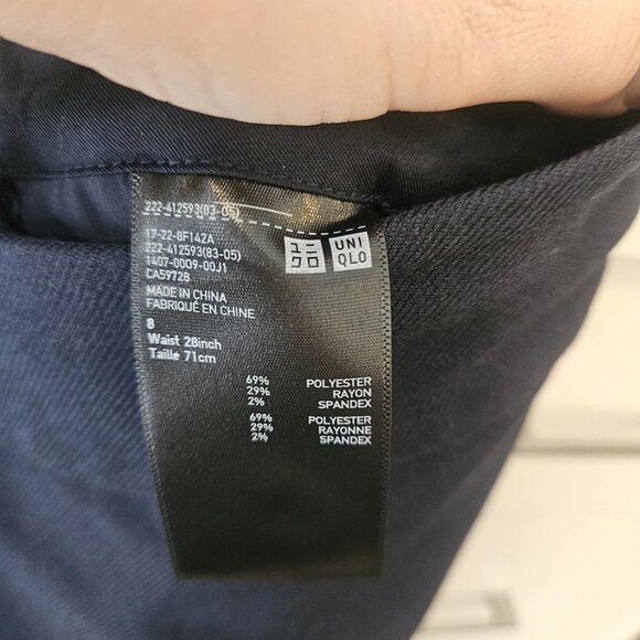 Uniqlo Women's Dark Navy Blue Faux Wrap Mini Skirt Minimalist Collegiate Size 8 - Picture 9 of 10